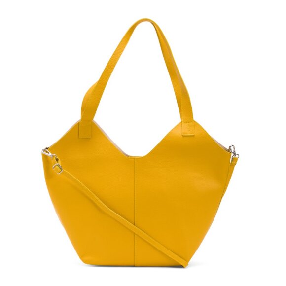 VIOLA CASTELLANI Giallo Made In Italy Leather Tulip Satchel